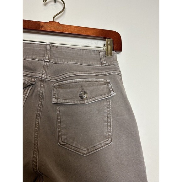 Spanx Stretch Wide Leg Cropped Twill Pant Tan Size Small Tall - Picture 9 of 10